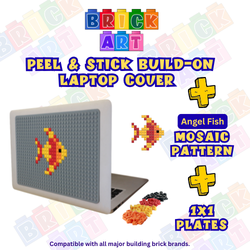 Peel & Stick Laptop Cover & Angel Fish Pattern & 1x1 Plates