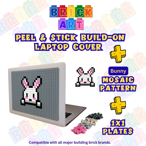 Peel & Stick Laptop Cover & Bunny Pattern & 1x1 Plates