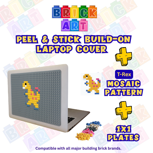 Peel & Stick Laptop Cover & T-Rex Pattern & 1x1 Plates