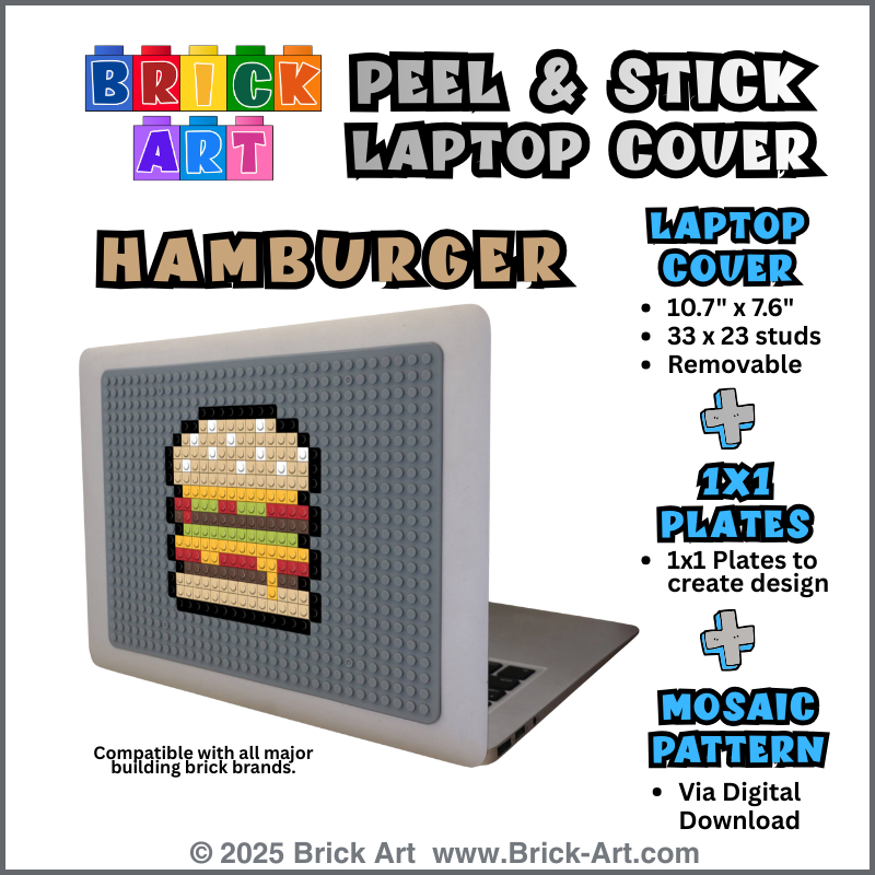 Peel & Stick Laptop Cover & Hamburger Pattern & 1x1 Plates
