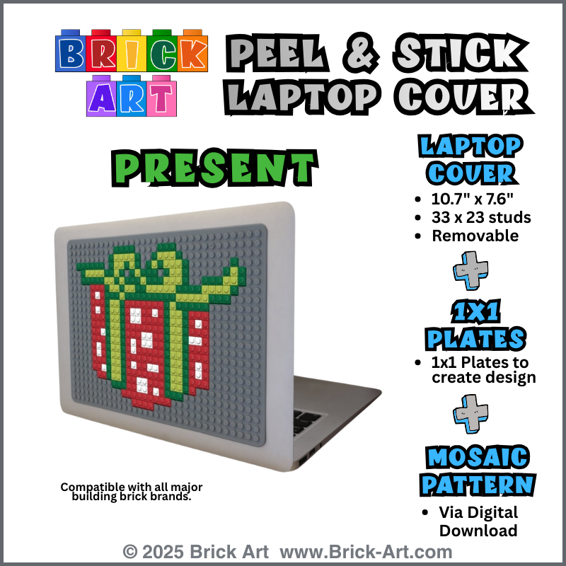 Peel & Stick Laptop Cover & Present Pattern & 1x1 Plates