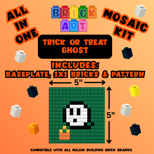 Trick or Treat Ghost Brick Art Kit