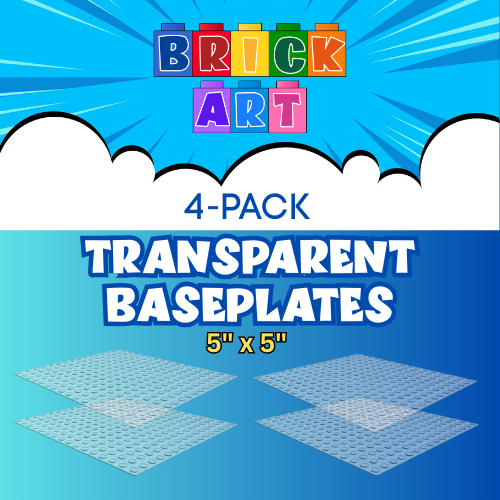 4 Pack Transparent Baseplate 5"x5"-16x16 studs
