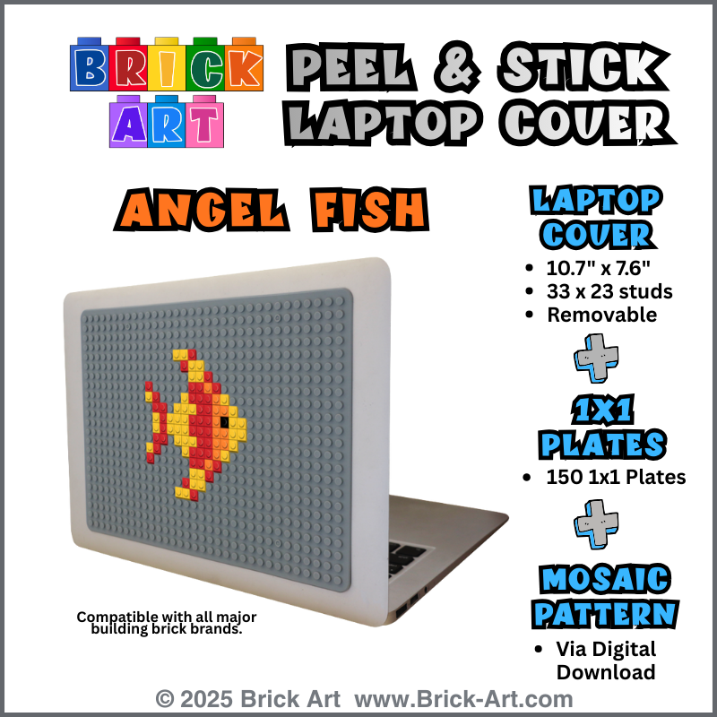 Peel & Stick Laptop Cover & Angel Fish Pattern & 1x1 Plates